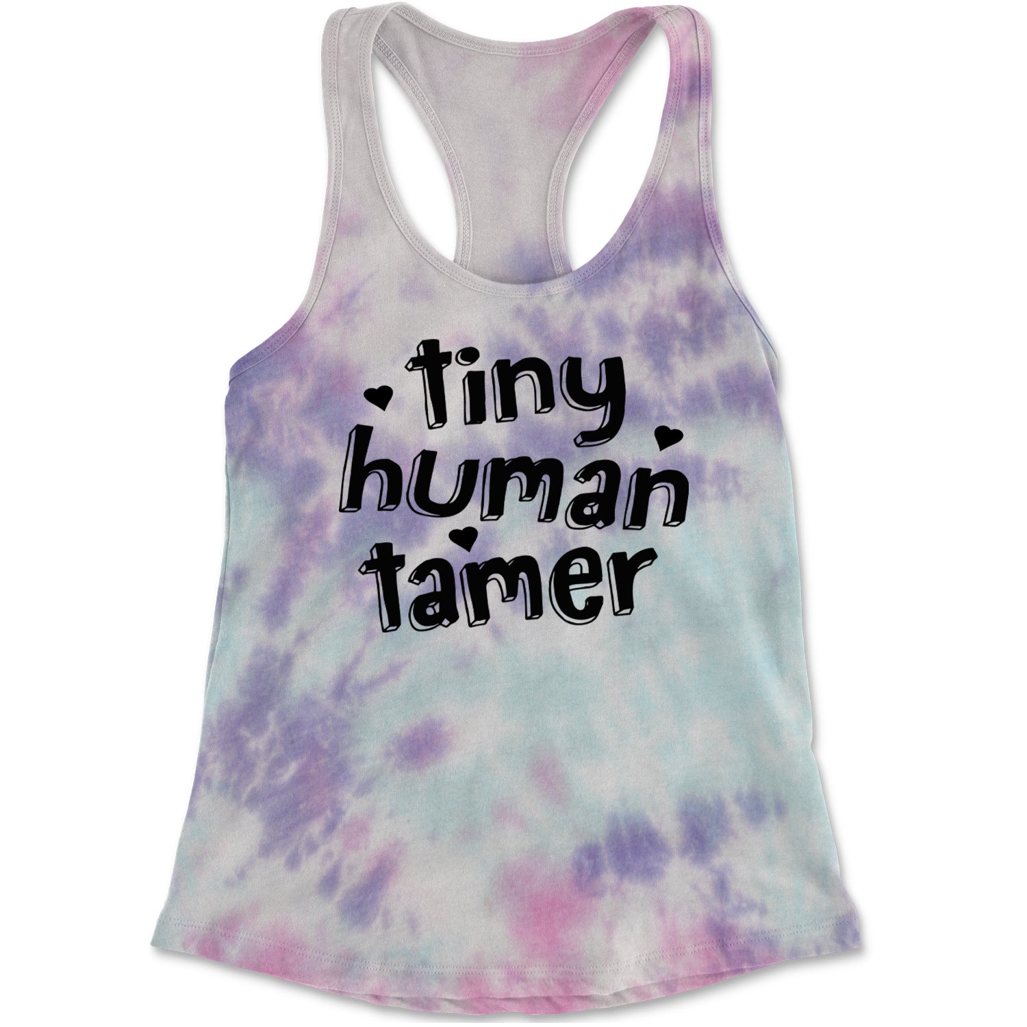 Tiny Human Tamer Teacher Racerback Tank Top for Women Cotton Candy