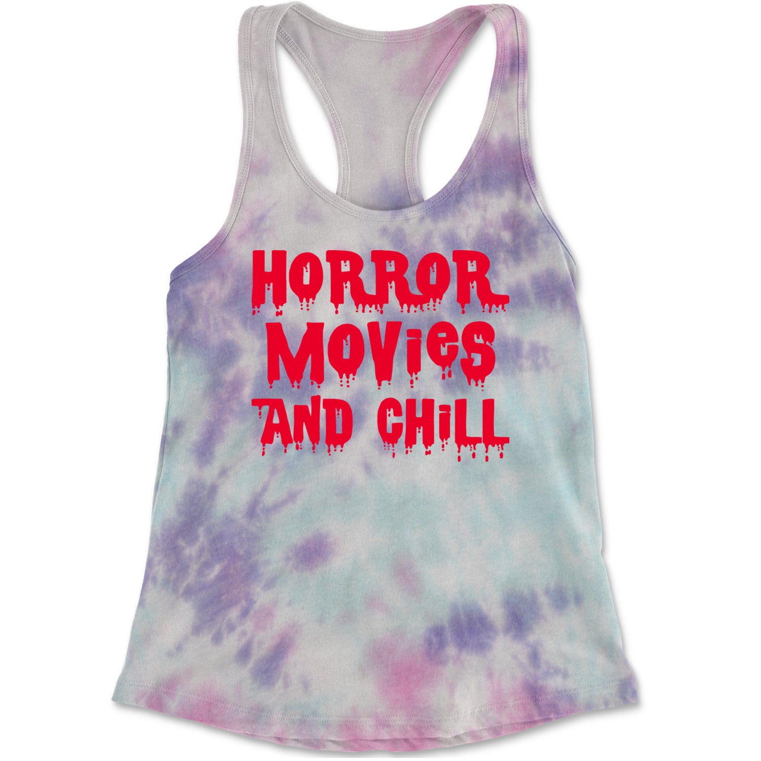 Horror Movies and Chill Racerback Tank Top for Women Cotton Candy