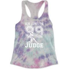 Here Comes The Judge 99 NY Baseball  Racerback Tank Top for Women Cotton Candy