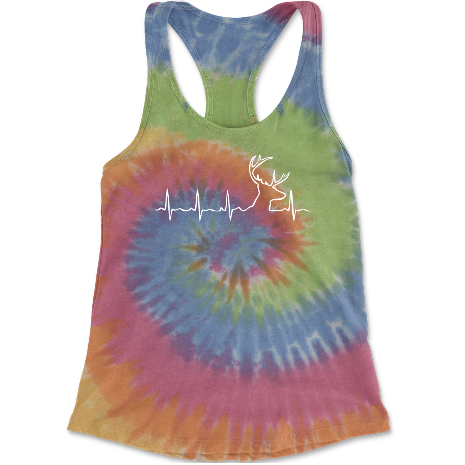 Hunting Heartbeat Deer Hunter Buck Stag Antlers  Racerback Tank Top for Women Eternity