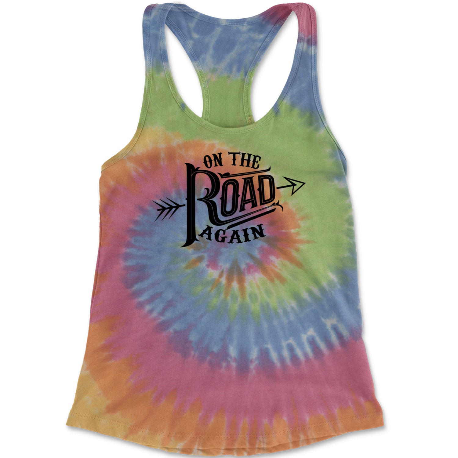 On The Road Again Hippy Country Music Racerback Tank Top for Women
