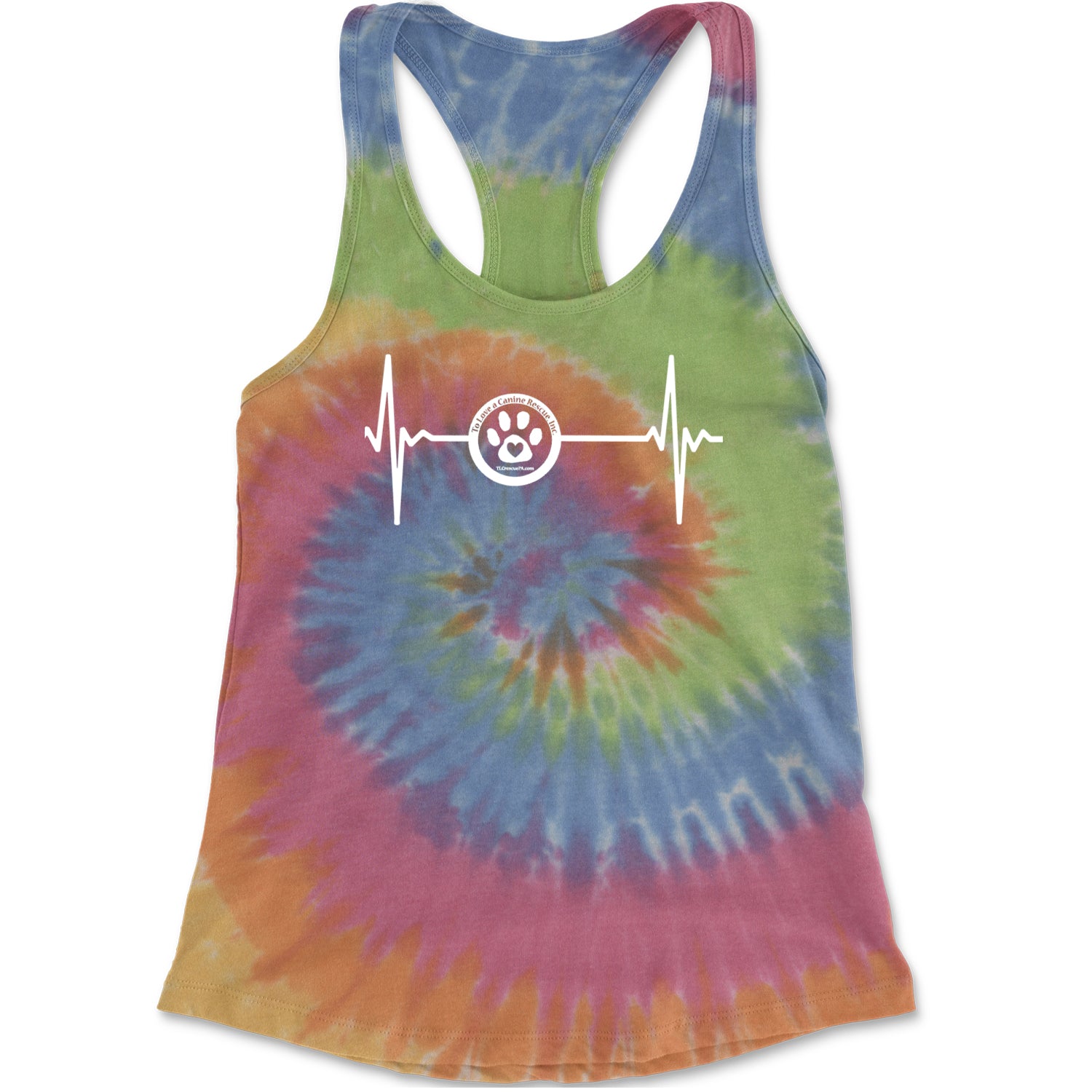 TLC Rescue Heartbeat Racerback Tank Top for Women Eternity