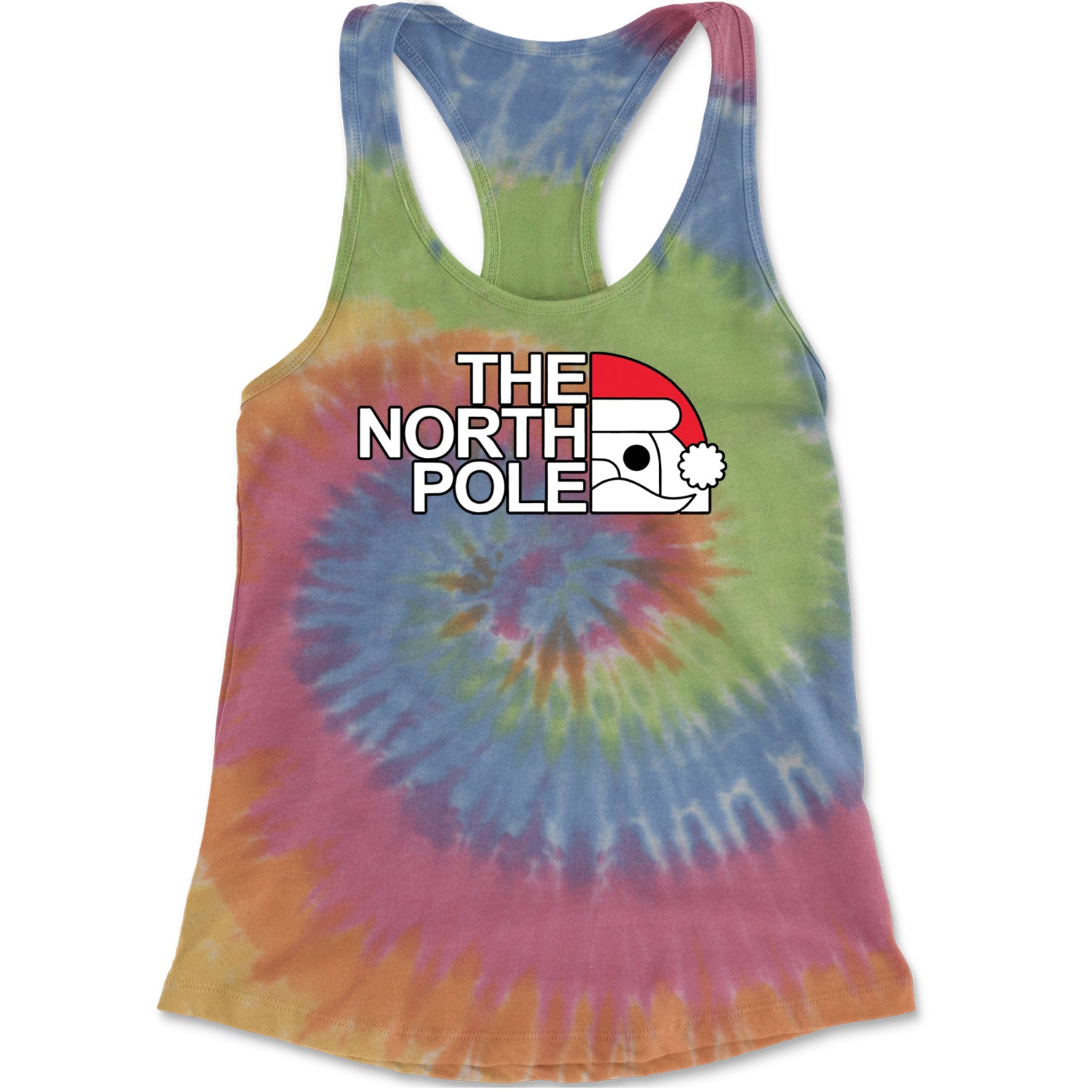 The North Pole Santa Face Racerback Tank Top for Women Eternity