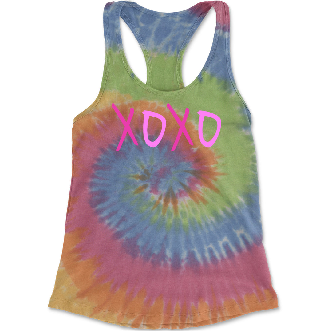 XOXO Pink Print Racerback Tank Top for Women Eternity
