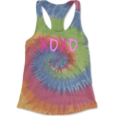 XOXO Pink Print Racerback Tank Top for Women Eternity