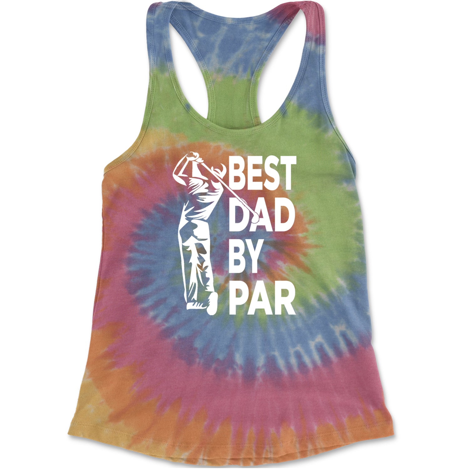 Best Dad By Par Golfing Gift For Father Racerback Tank Top for Women Eternity