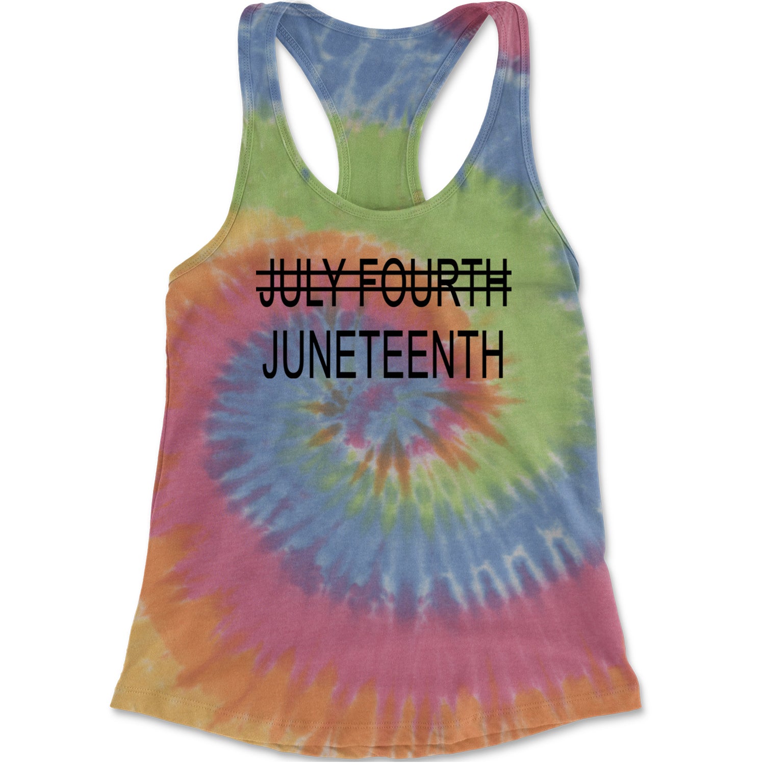 Juneteenth (July Fourth Crossed Out) Jubilee Racerback Tank Top for Women Eternity