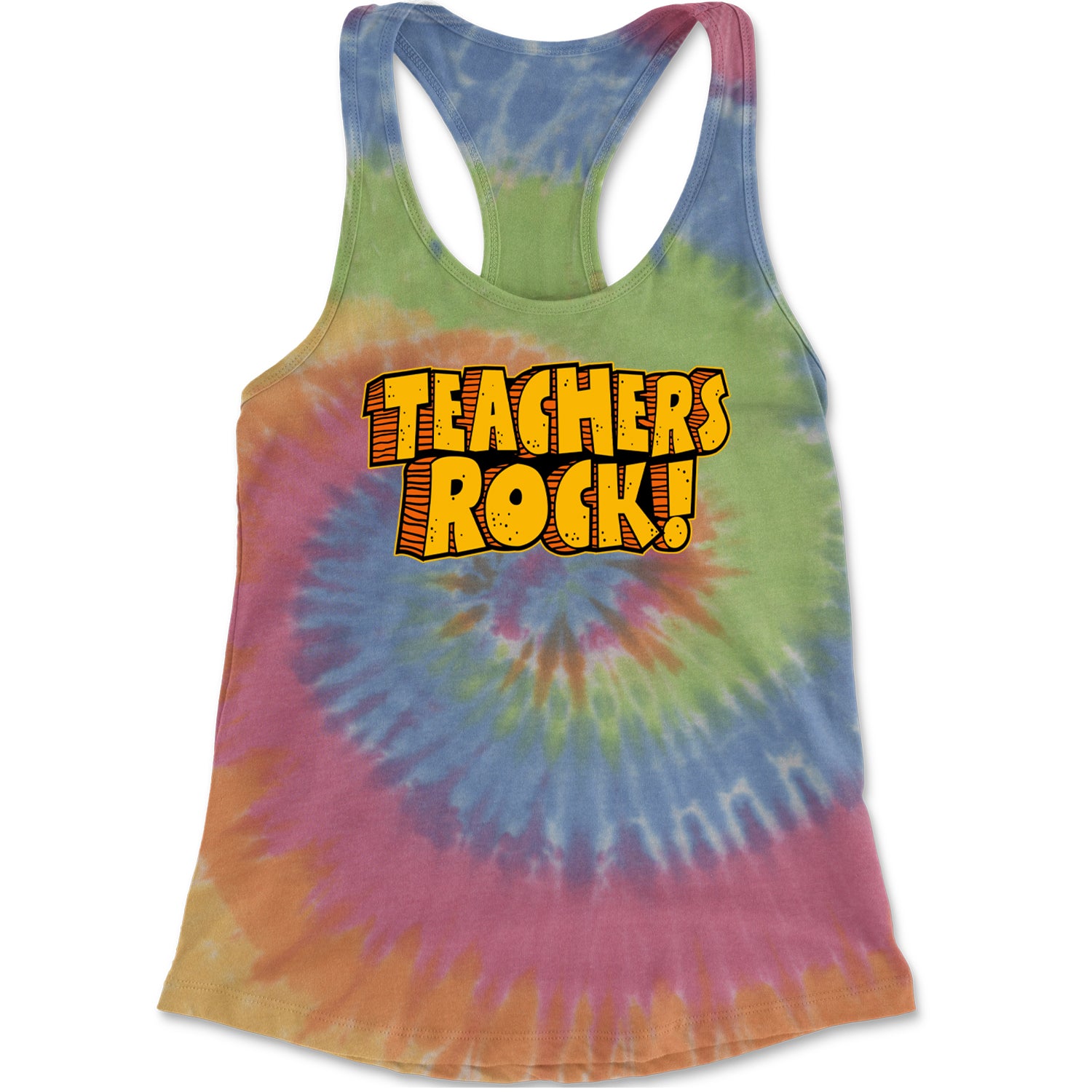 Teachers Rock Retro Racerback Tank Top for Women Eternity