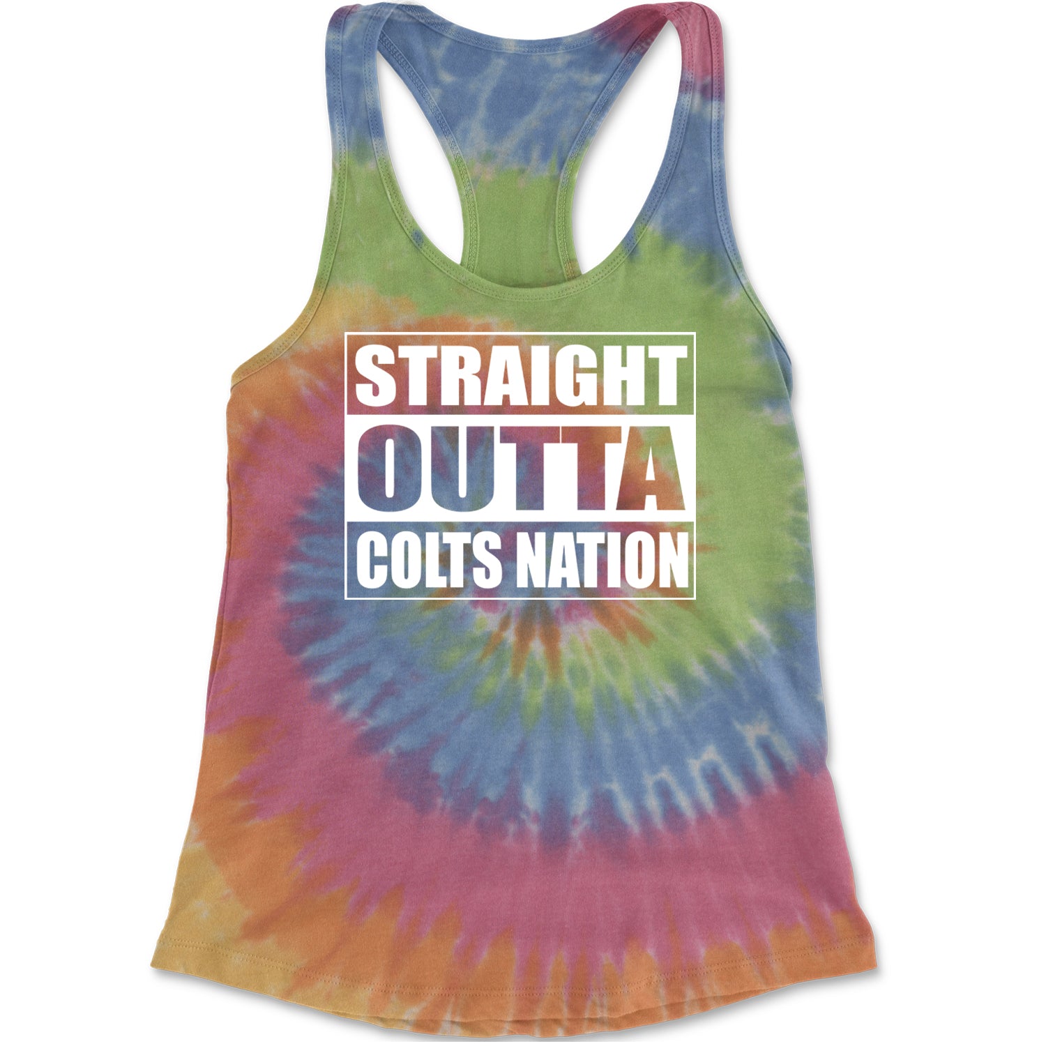 Straight Outta Colts Nation Football  Racerback Tank Top for Women Eternity