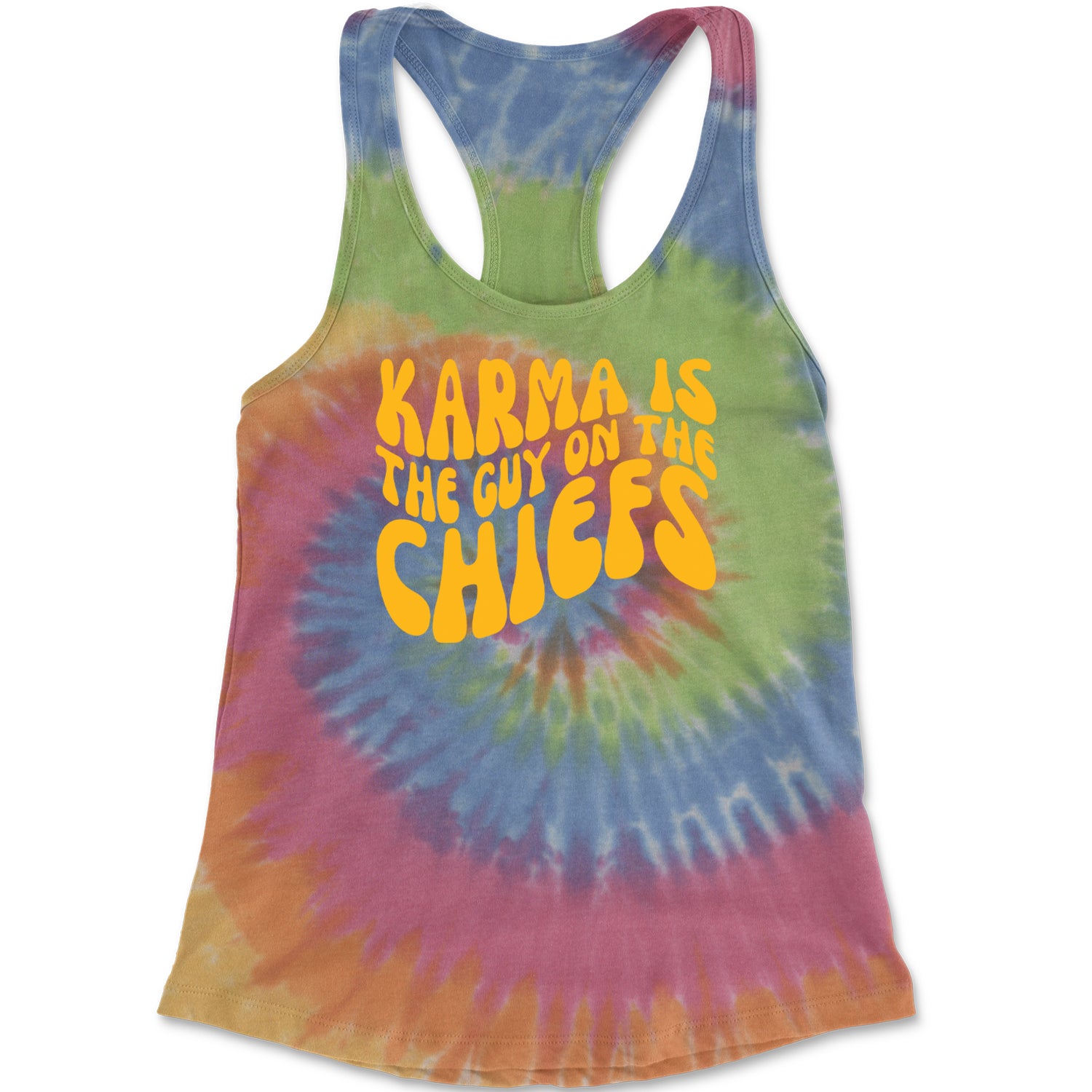 Karma Is The Guy On The Chiefs Boyfriend Racerback Tank Top for Women Eternity