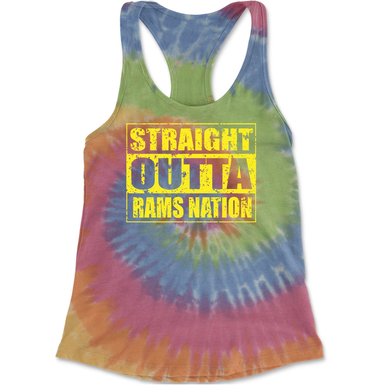 Straight Outta Rams Nation   Racerback Tank Top for Women Heather Grey