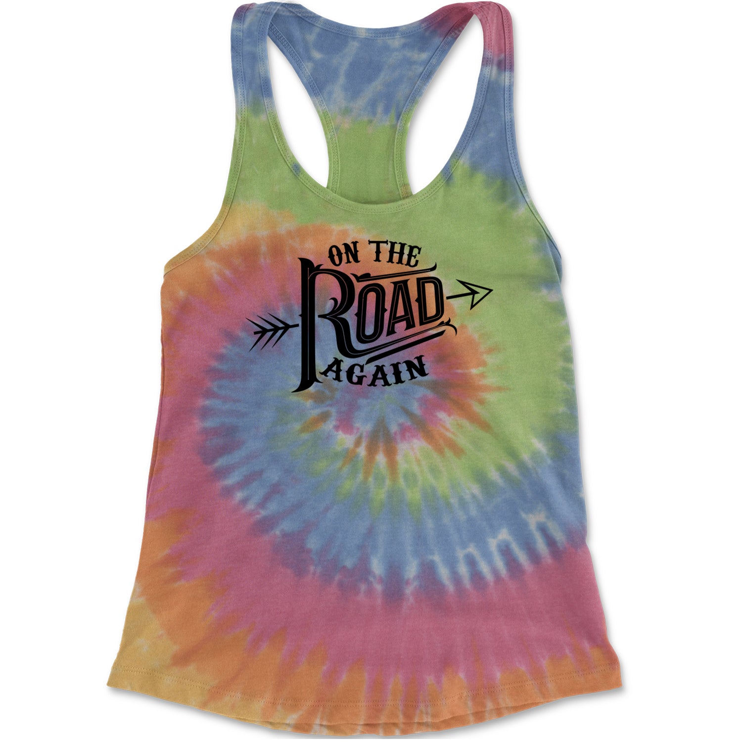 On The Road Again Hippy Country Music Racerback Tank Top for Women Eternity