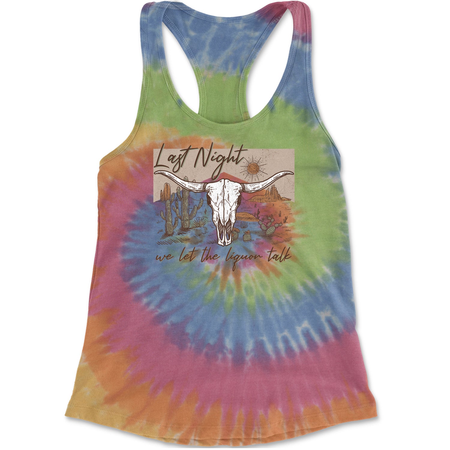 Last Night We Let The Liquor Talk Country Music Western Racerback Tank Top for Women Eternity