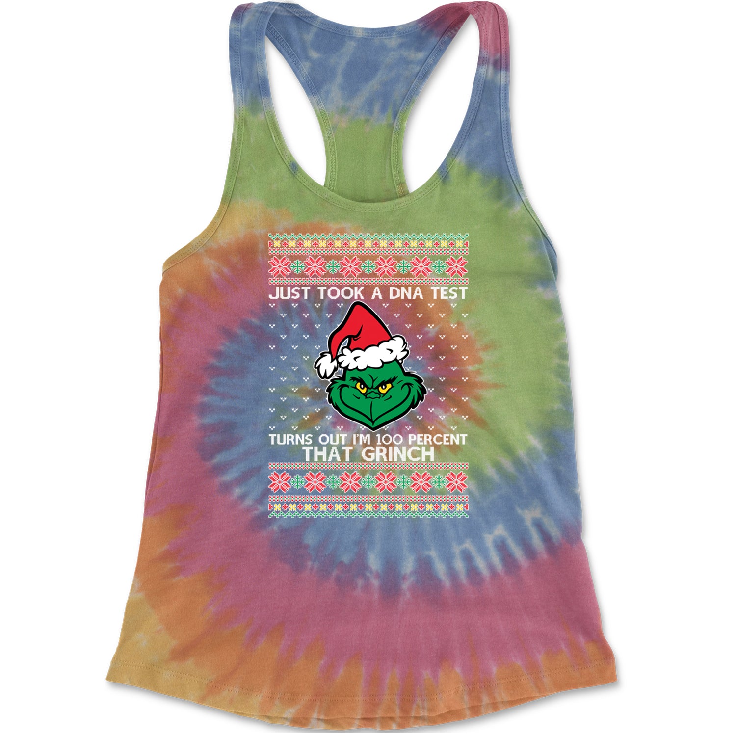 One Hundred Percent That Gr-nch Ugly Christmas Racerback Tank Top for Women Eternity