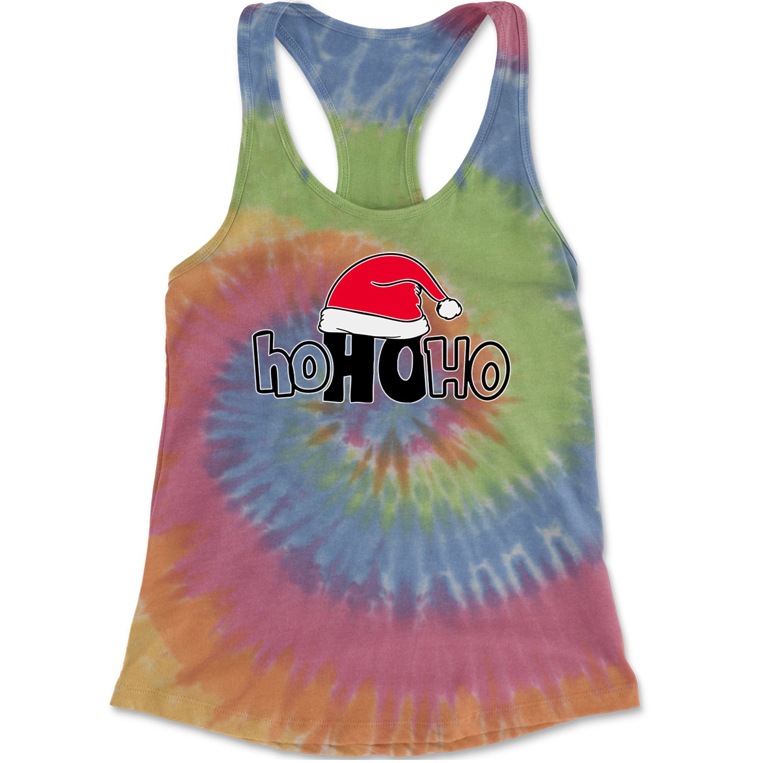 Ho Ho Ho Santa Christmas Hat Racerback Tank Top for Women Eternity