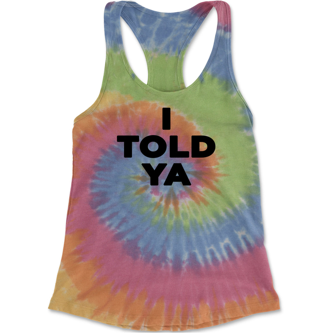 I Told Ya Challenger Black Print Racerback Tank Top for Women Eternity