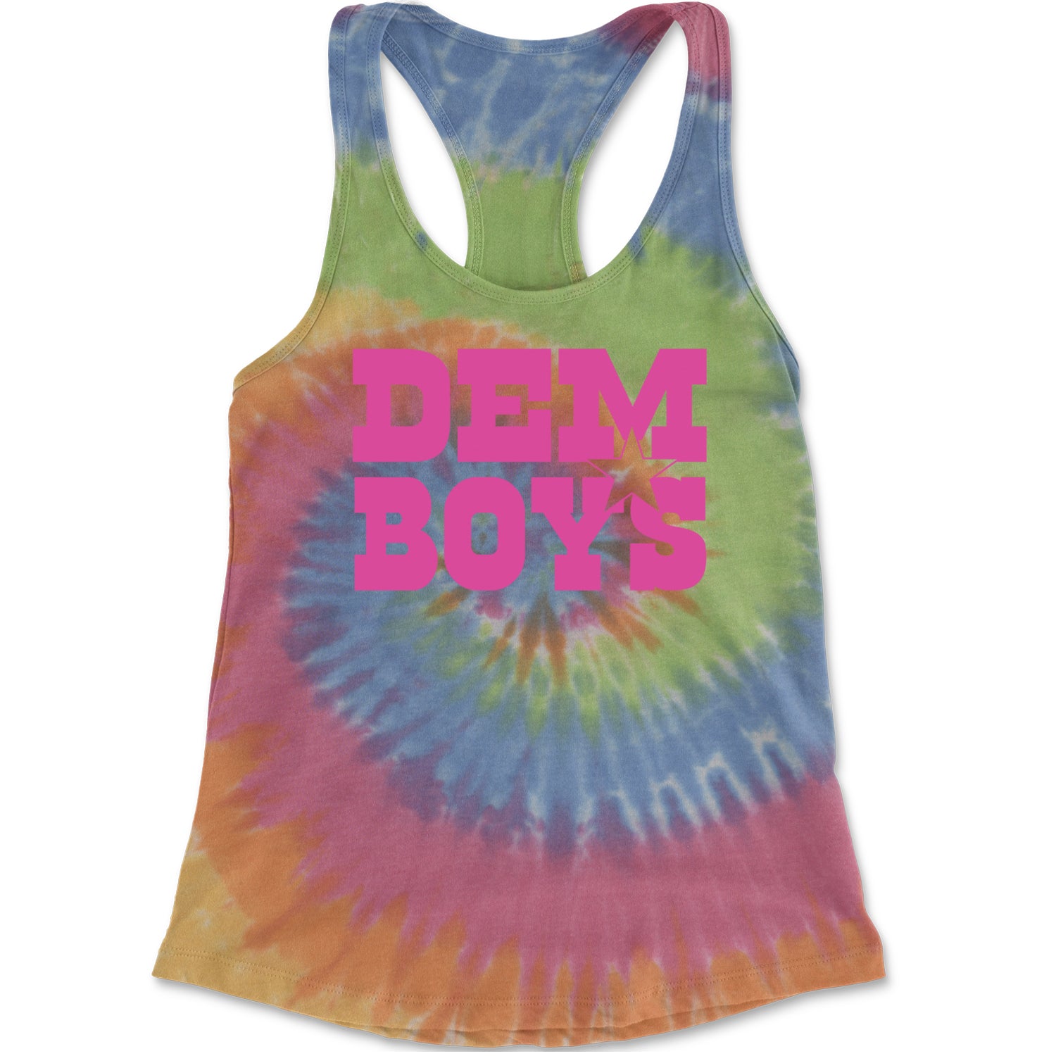 Dem Boys Hot Pink Dallas  Racerback Tank Top for Women Eternity