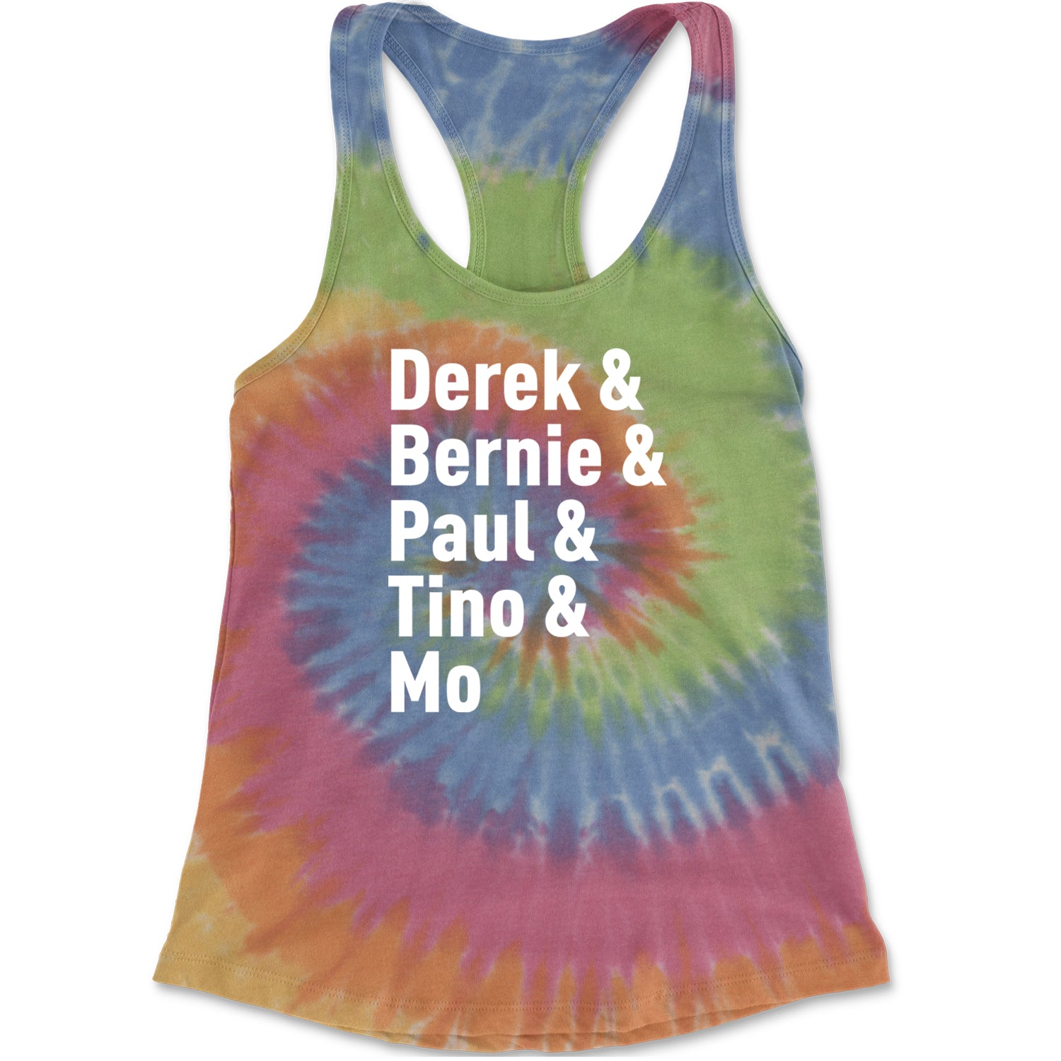 Derek & Bernie & Paul & Tino & Mo Racerback Tank Top for Women Eternity