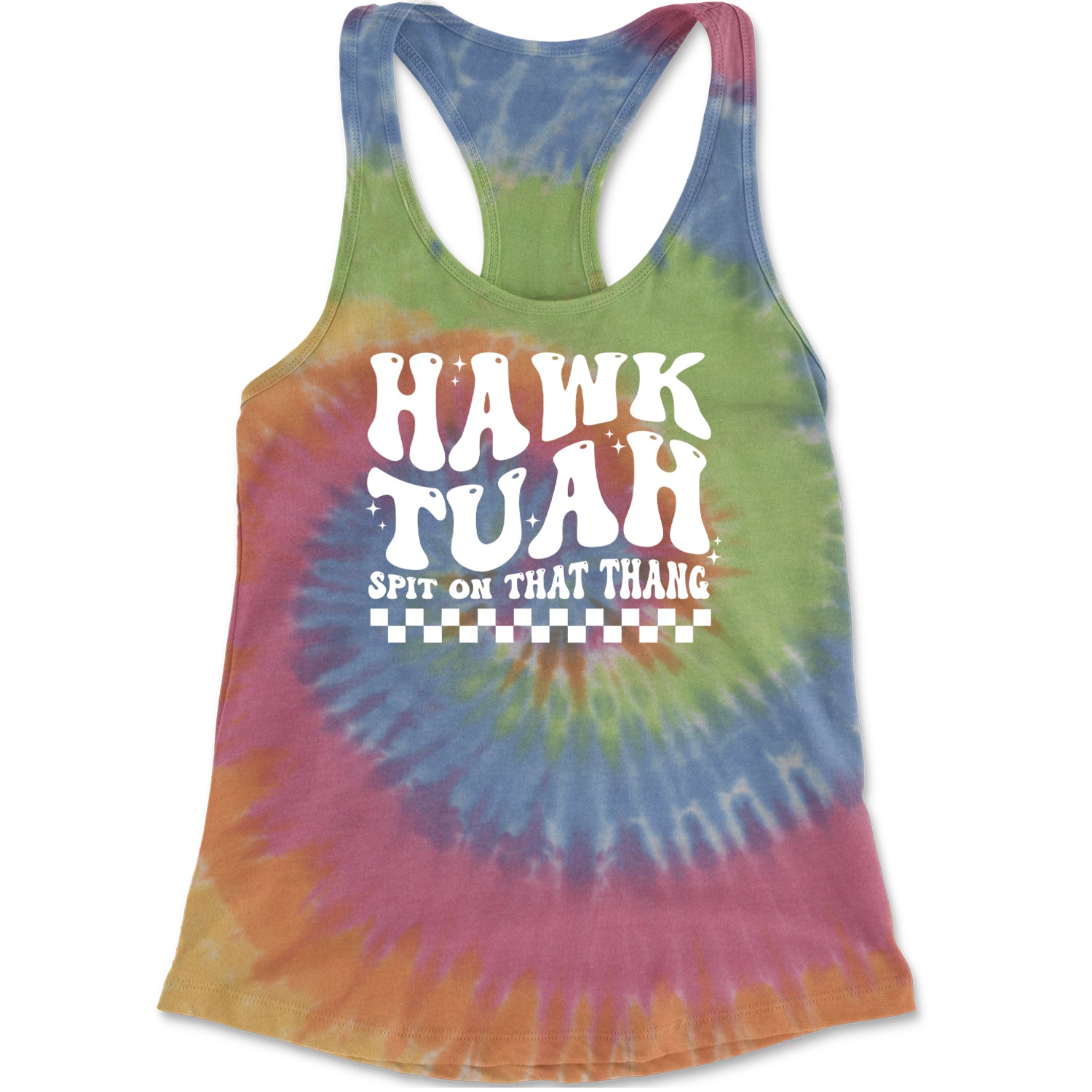Hawk Tuah Spit On That Thang Racerback Tank Top for Women Eternity