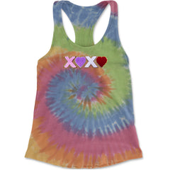 XOXO Chenille Patch Valentines Days Racerback Tank Top for Women Eternity