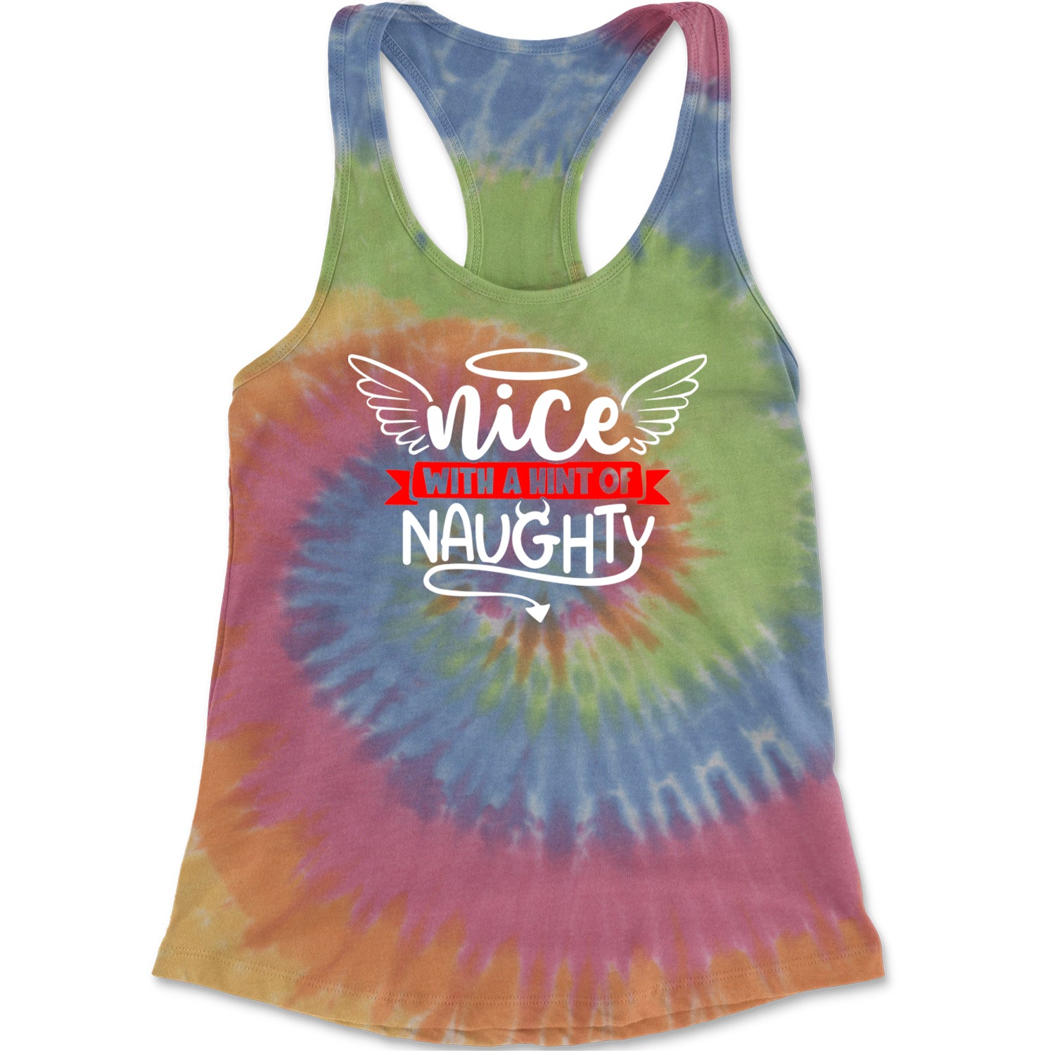 Nice with a Hint of Naughty Christmas Racerback Tank Top for Women Eternity