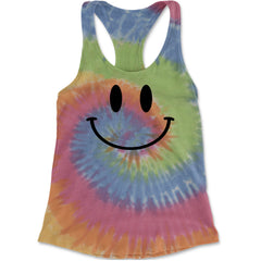 Smile Face Racerback Tank Top for Women Eternity