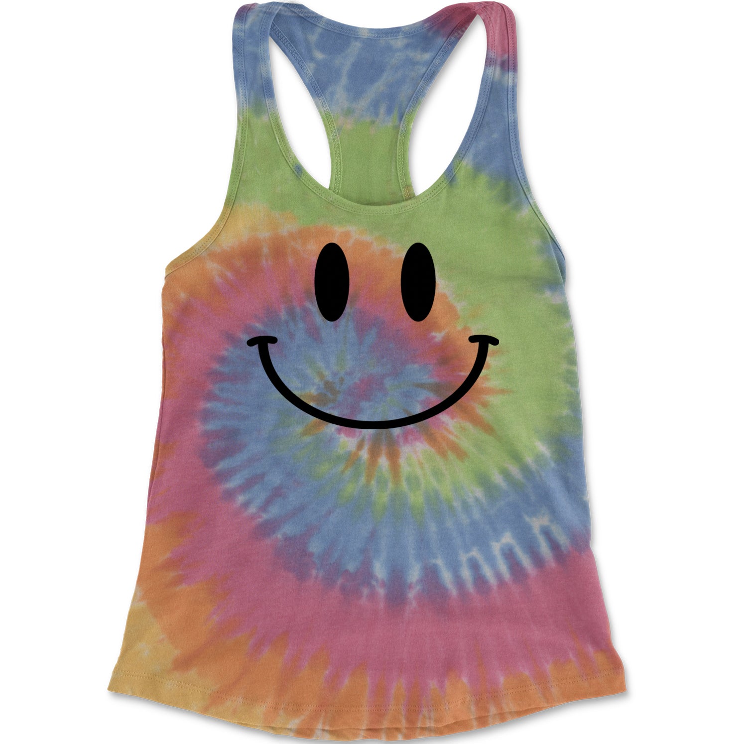 Smile Face Racerback Tank Top for Women Eternity