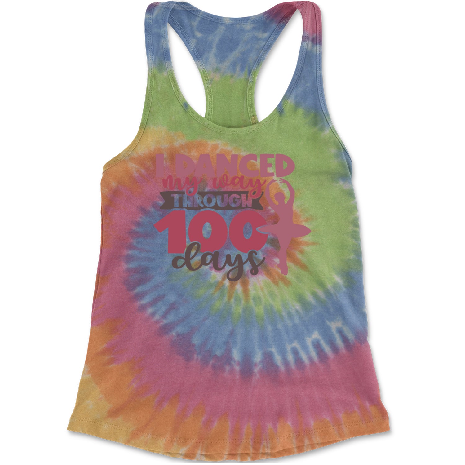 I Danced My Way Through 100 Days Of School Racerback Tank Top for Women Eternity