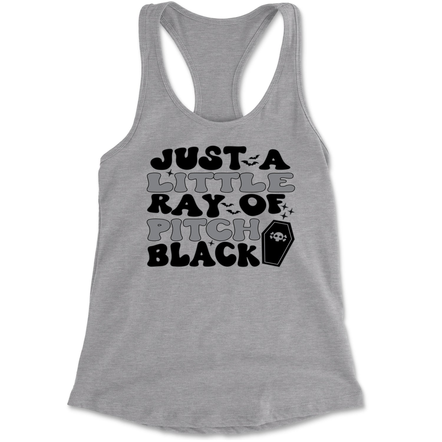 Just A Little Ray of Pitch Black Racerback Tank Top for Women Black