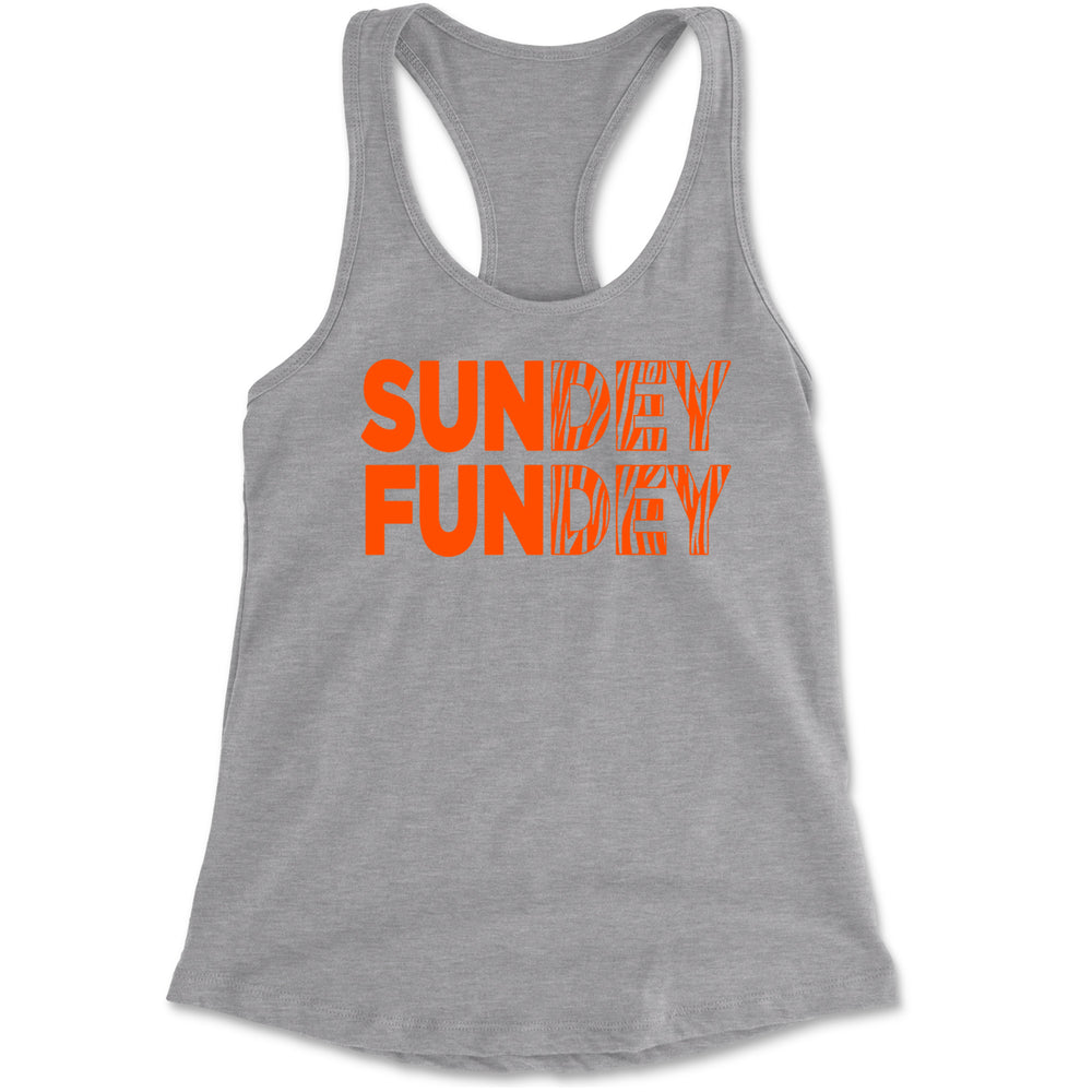 SunDEY FunDEY Sunday FundayRacerback Tank Top for Women Heather Grey
