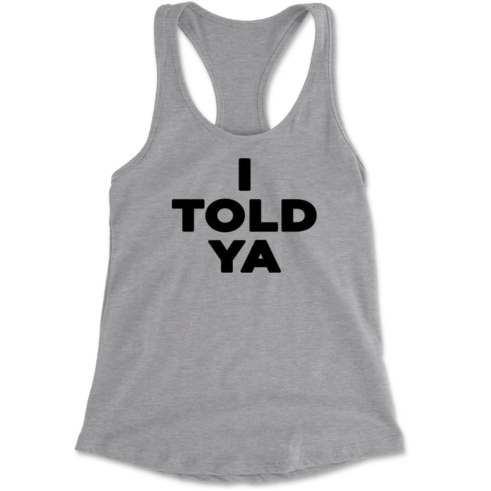 I Told Ya Challenger Black Print Racerback Tank Top for Women