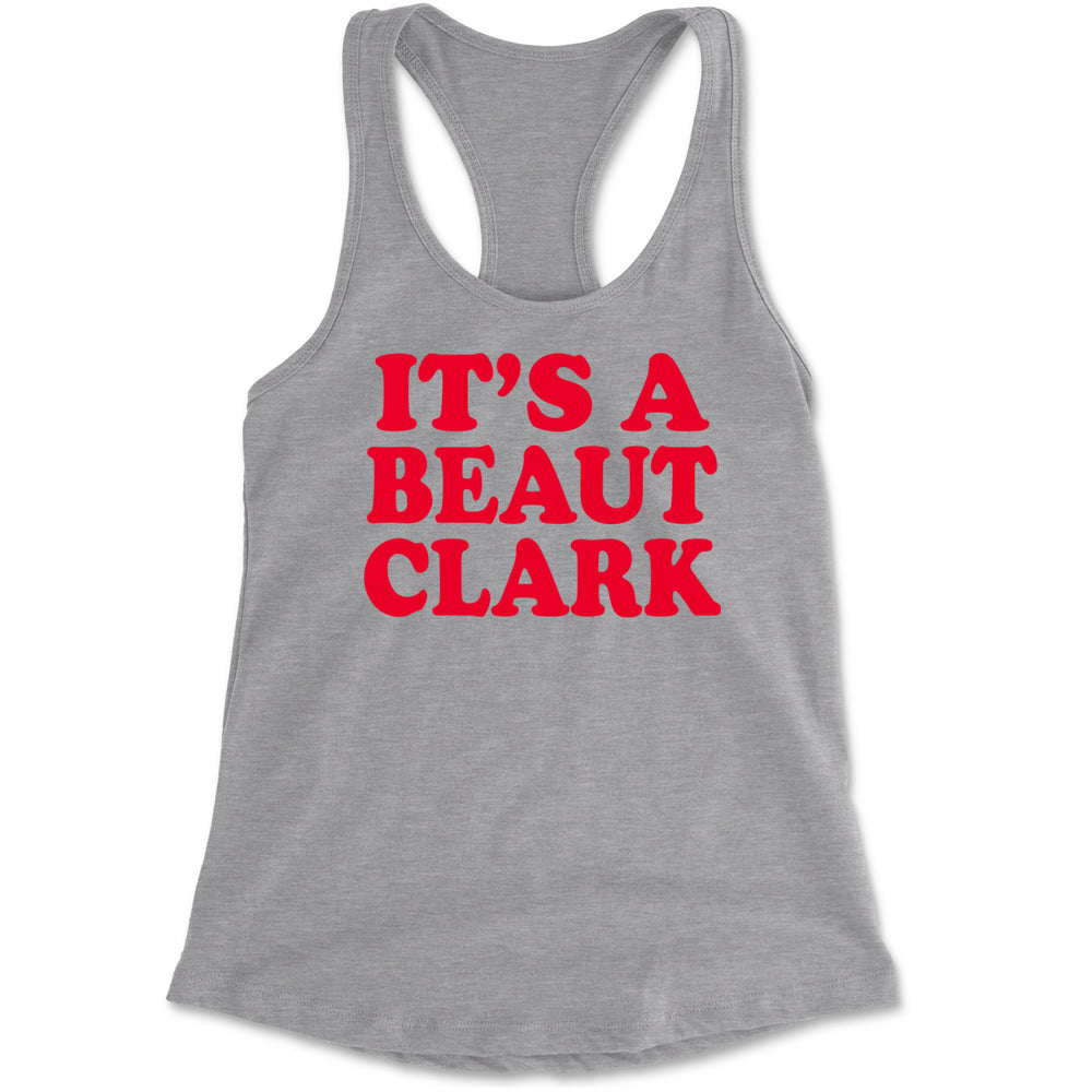 It's a Beaut Clark Festive Christmas Racerback Tank Top for Women Heather Grey