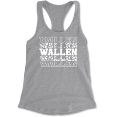 Cow-print western wordmark graphic on a Women's Lightweight Racerback Tank with scoop neck and racerback