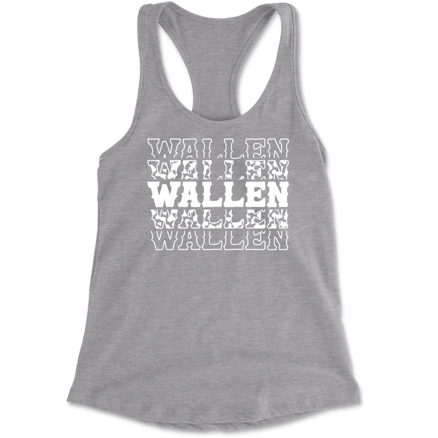 Wallen Country Music Western Racerback Tank Top for Women Heather Grey