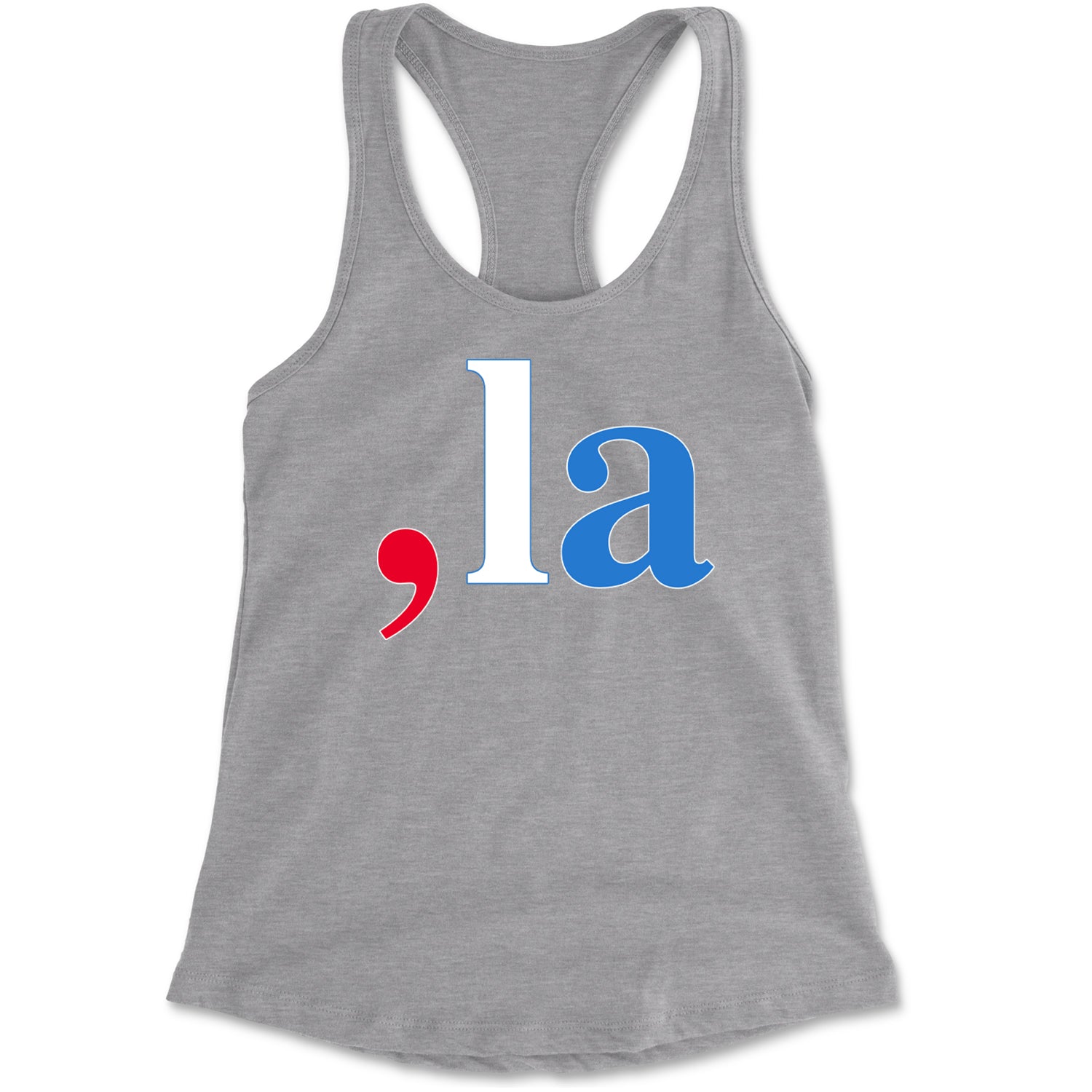 Comma-La - Support Kamala Harris For President 2024 Racerback Tank Top for Women Heather Grey