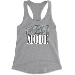Beast Mode Training Gym Workout Racerback Tank Top for Women Heather Grey