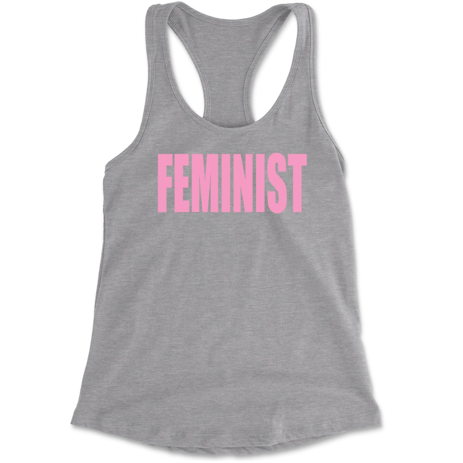 Feminist (Pink Print) Racerback Tank Top for Women Black