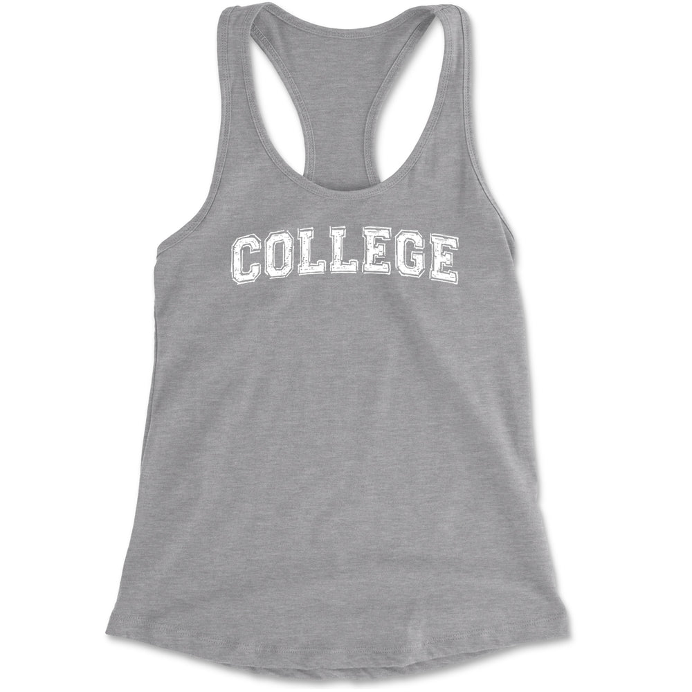 College Belushi Frat House Party Bluto Tribute Animal Racerback Tank Top for Women Heather Grey