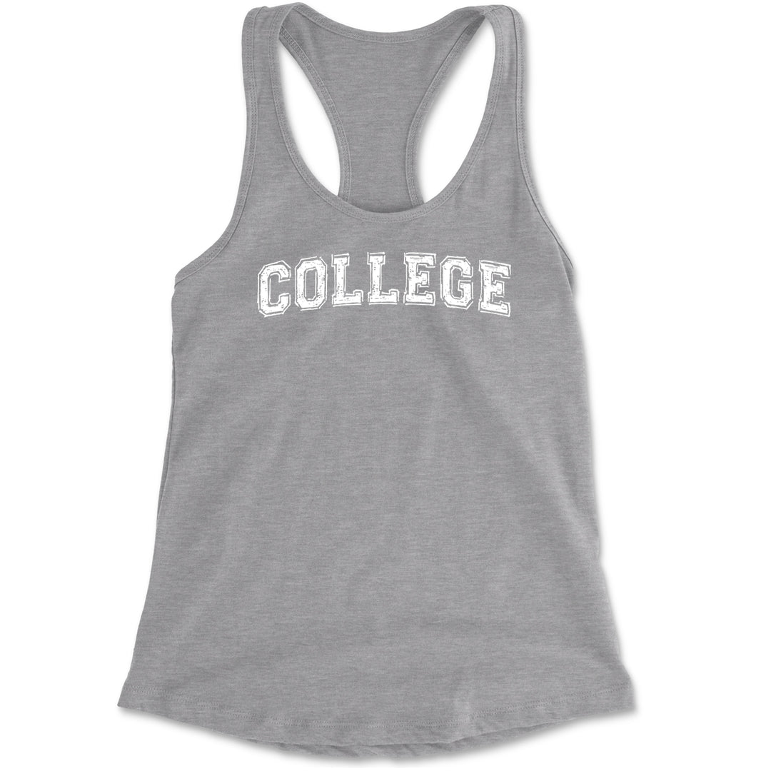 College Belushi Frat House Party Bluto Tribute Animal Racerback Tank Top for Women Heather Grey