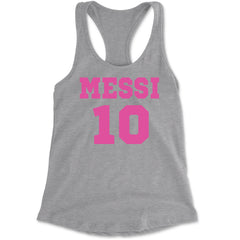 Messi World Soccer Futbol Messiami Racerback Tank Top for Women Heather Grey
