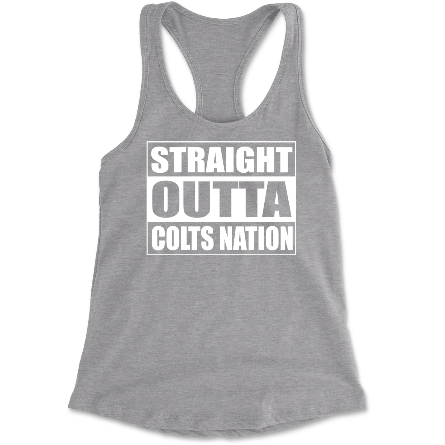 Straight Outta Colts Nation Football  Racerback Tank Top for Women Black