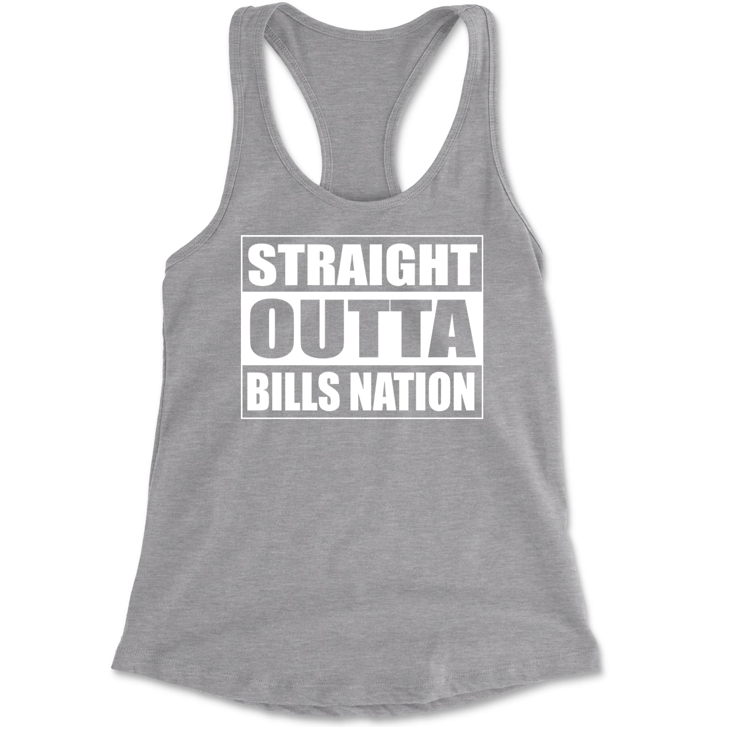 Straight Outta Bills Nation  Racerback Tank Top for Women Heather Grey