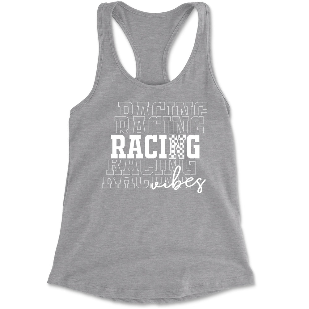 Racing Vibes Racerback Tank Top for Women Heather Grey
