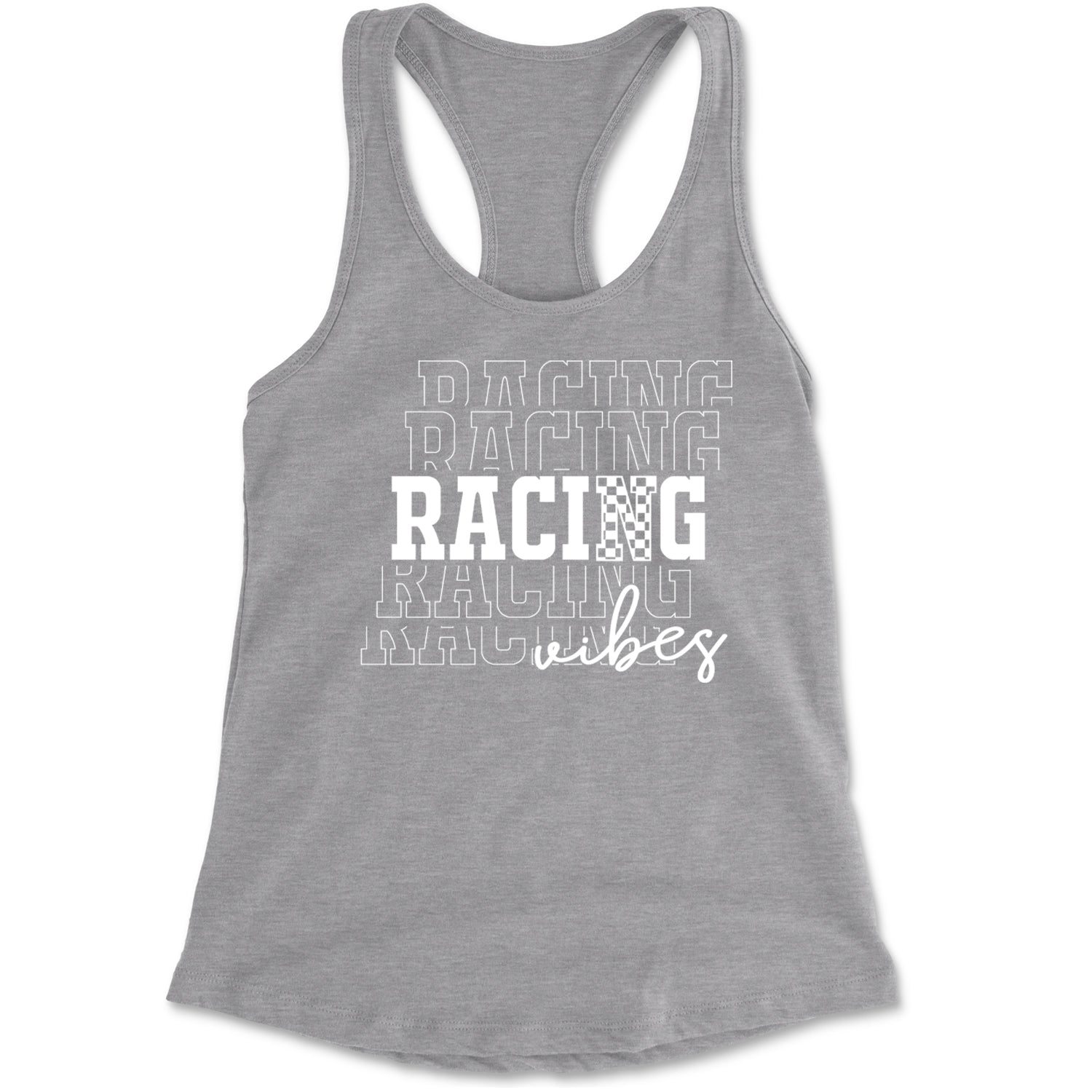 Racing Vibes Racerback Tank Top for Women Black