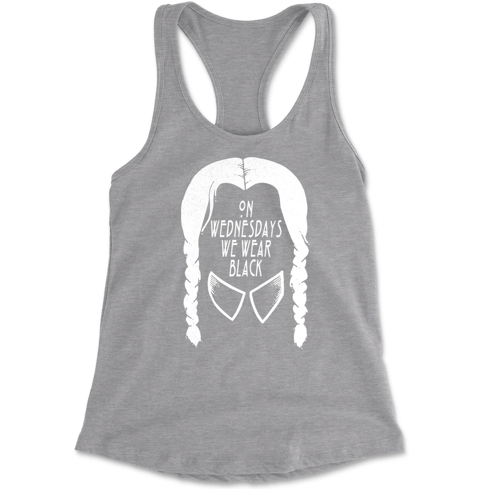 On Wednesdays, We Wear Black Racerback Tank Top for Women Heather Grey