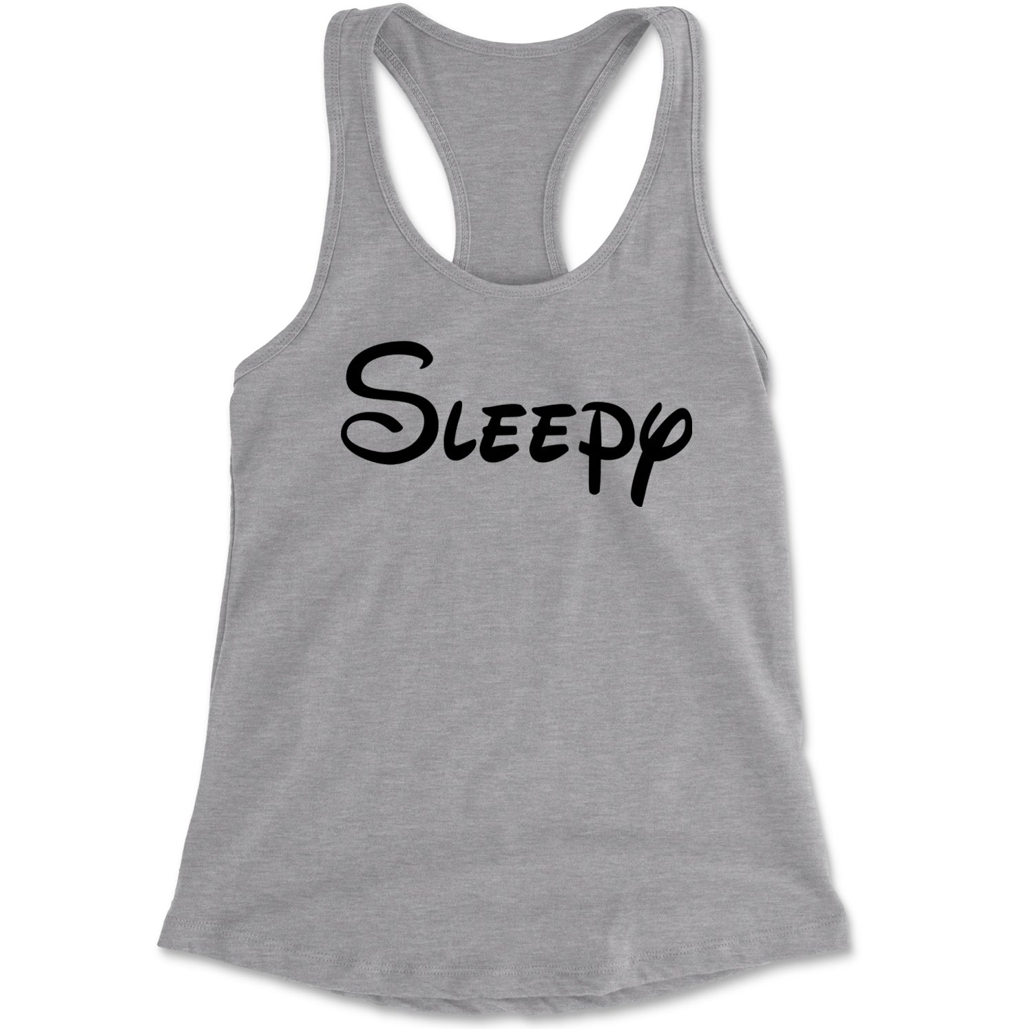 Sleepy - 7 Dwarfs Costume Racerback Tank Top for Women Heather Grey