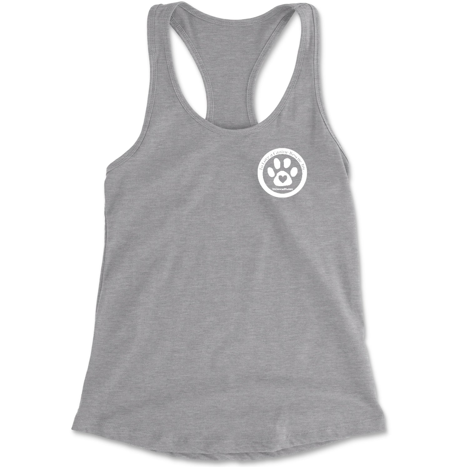 TLC To Love a Canine Dog Rescue White Racerback Tank Top for Women