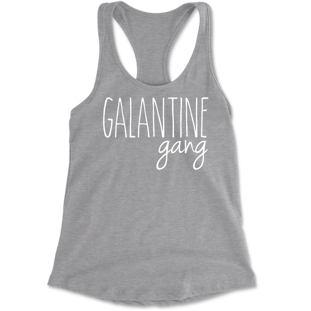 Galentine Gang Valentine's Shirt Racerback Tank Top for Women Heather Grey