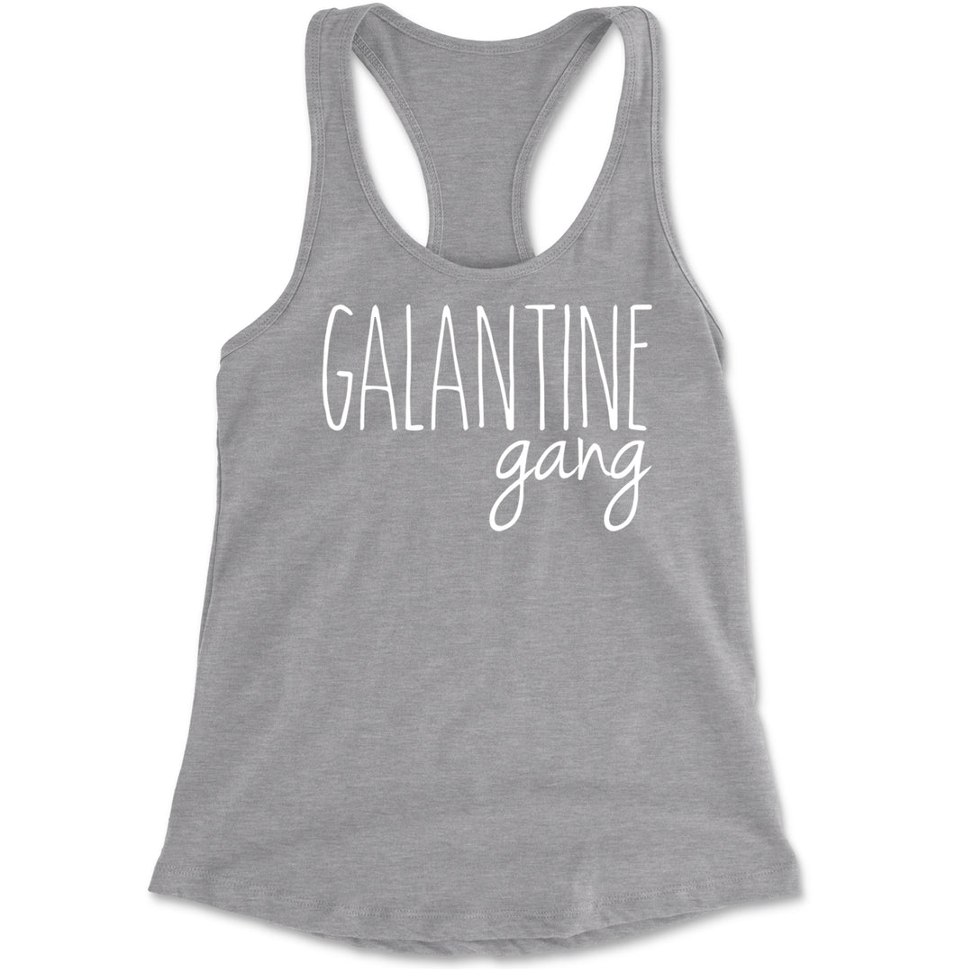 Galentine Gang Valentine's Shirt Racerback Tank Top for Women Heather Grey