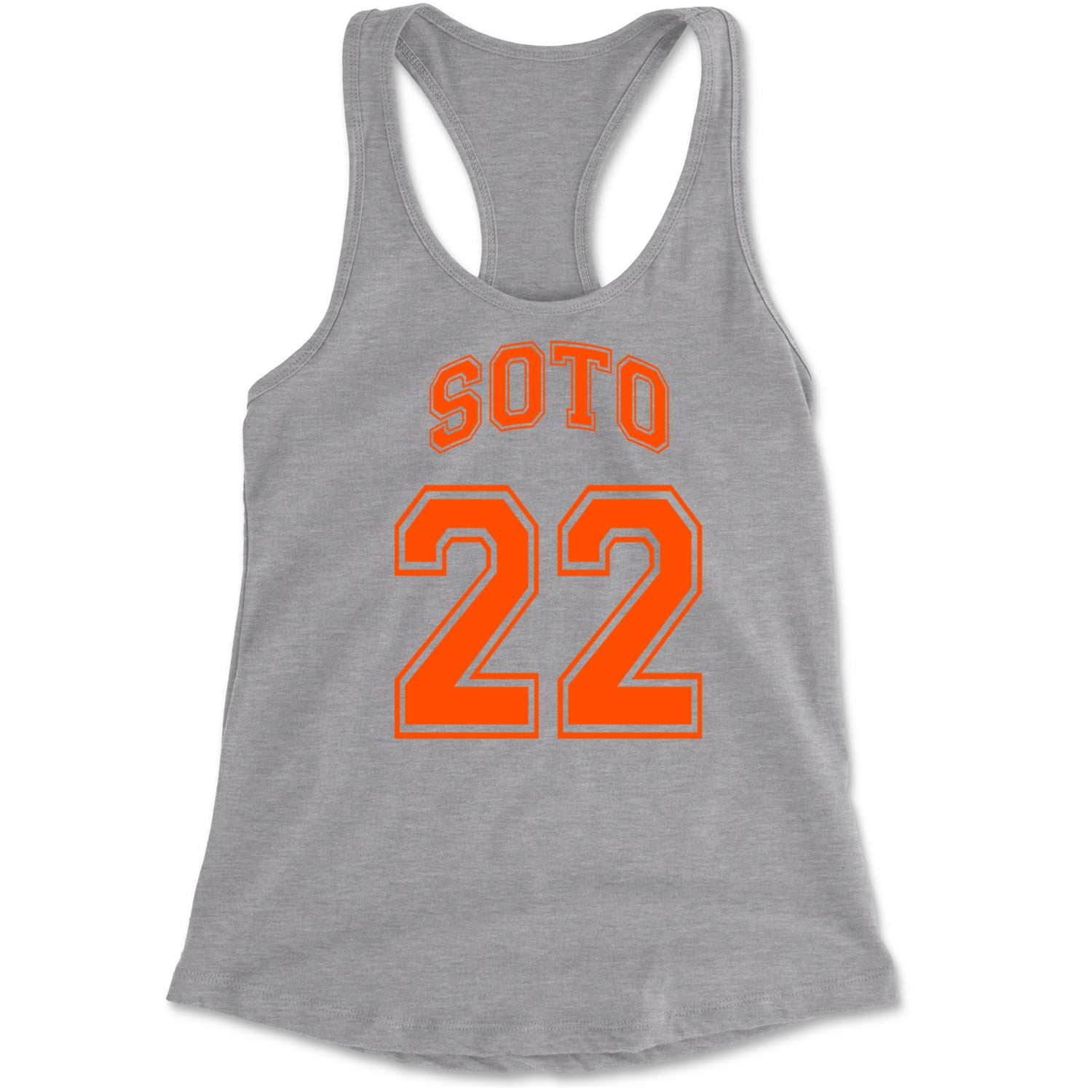 Soto Number 22 Racerback Tank Top for Women Heather Grey